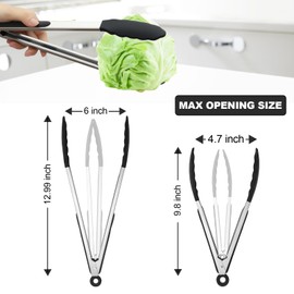 GrünWerk 2 Stück Küchenzange, Küchenzange Silikon, Mit Verriegelung, Rutschfester Griff, Nudelzange, Grillzange Fleischzange, Kochzange Mit Hitzebeständigem