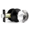 Lepushom 1 Pack Crystal Door Knobs Interior, Elegant Matte Black