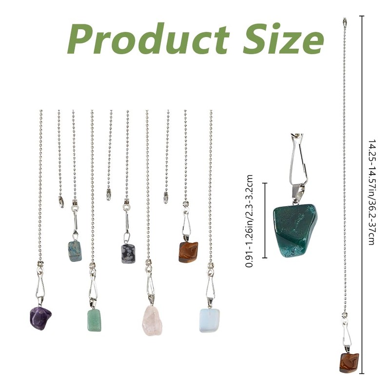 DICOSMETIC 8Pcs Natural Gemstone Ceiling Fan Pull Chains Extension 17