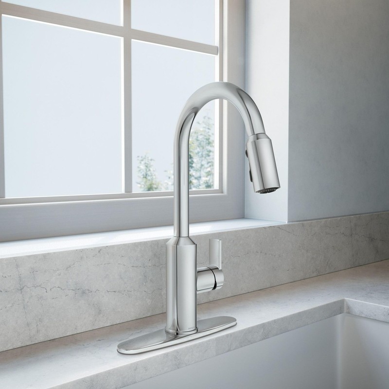 Moen Meena One Handle Kitchen Faucet with Pull Down Sprayer,