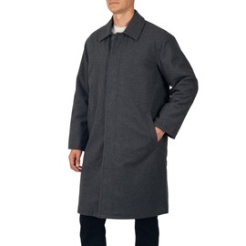 Alpine Swiss Zach Men’s Wool Blend Overcoat – Knee-Length Trench Coat, Runs Large for Layering Over Suits or Sweaters Gray Medium
