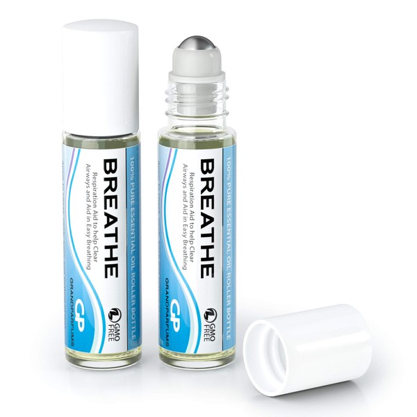 Breathe Essential Oil Blend Roll On for Respiratory Support - Breathing Ease, Reduce Congestion Grand Parfums (2)