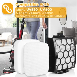 Airoak UV850 UV900 Replacement Filters for Shark Performance Lift Away UV850 UV900 DuoClean Upright Vacuum, 2 HEPA Filters and 2 Foam & 2 Felt Filters, Replace Part #XHF320 & XFFK602UKT
