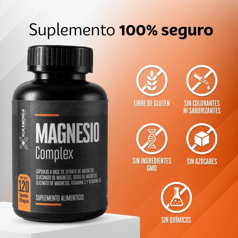 Magnesio Complex | 120 Cáps | Con Magnesio, Vitamina C