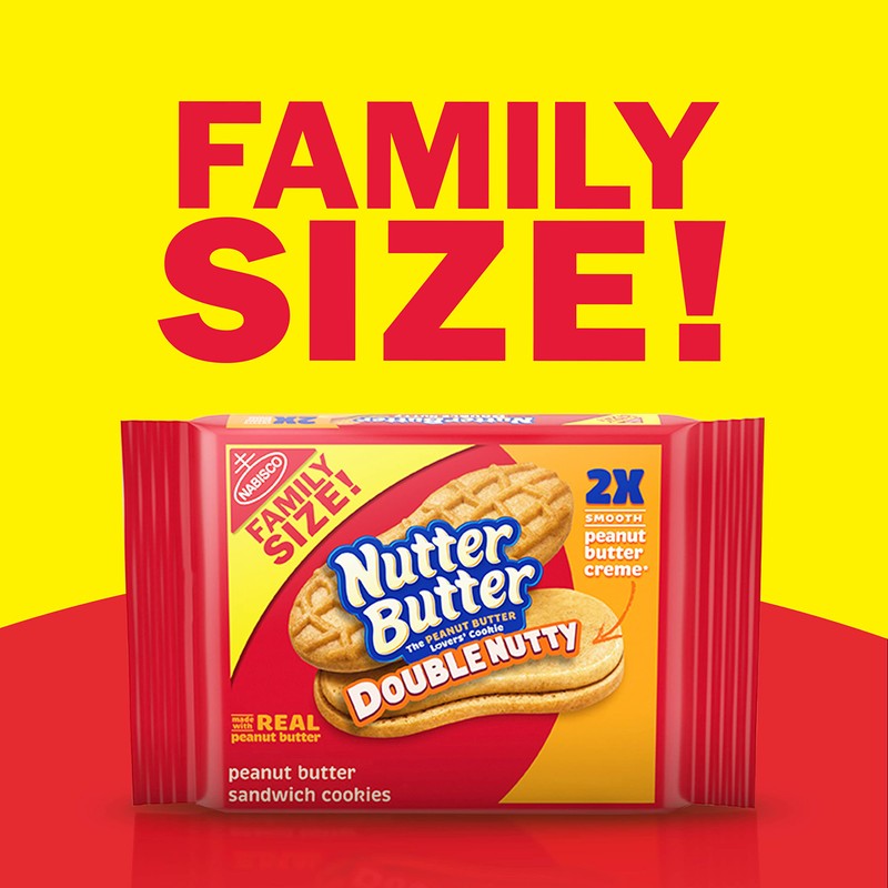 Nutter Butter Double Nutty Peanut Butter Sandwich Cookies, Family Size,