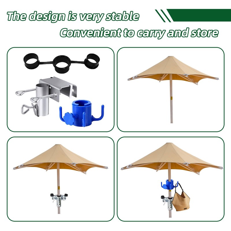 Ajuanbazha Adjustable Parasol Holder for Balcony Railing, Space-Saving Bracket for