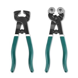 GINWORD 2Pcs Glass Tile Nippers Set, Heavy Duty Wheeled Glass Mosaic Nipper & Hd Ceramic Tile Nipper, Tile Cutter, Mosaic Cutter Tool for Cutting Glass Mosaic, Ceramics, Stone, Metal