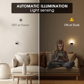 Night Light Plug into Wall [2 Pack], Night Light with Dusk to Dawn Light Sensor, Soft White 3000K, 3 Level Adjustable Brightness Nightlights, Unique Design for Use in Bedroom, Hallways,Bathroom
