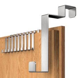 4smile Door Hooks for Hanging, Set of 10, Stainless Steel Clothes Hooks, Door Inside, Door Coat Rack Inside, Towel Holder Door Inside, Folding Doors Door Hooks Back