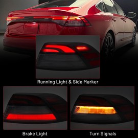 Huray LED Tail Light for Honda Accord 2023 2024 2025 OE Rear Brake lamp Replacement (Passenger Side (Right))
