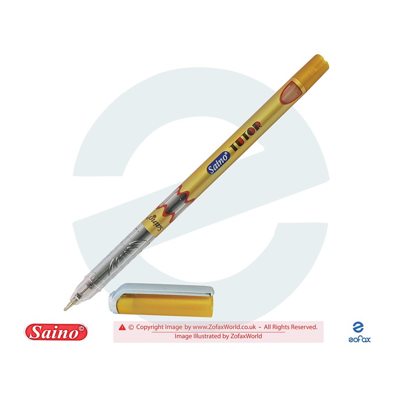 SAINO 5 x 0.6mm Fine Tip Tutor BLUE Ballpoint Pens