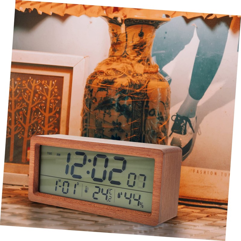 iplusmile Electronic Clock with Temperature and Humidity Display Simple Multifunctional