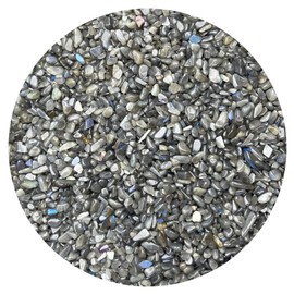 GAF TREASURES 0.5 Pound Natural Semi Tumbled Gemstone Chips, Crushed Mini Crystals, Undrilled Crystal Chips (Labradorite Black)