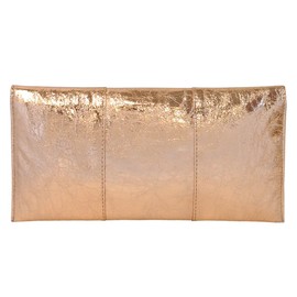 JNB Crushed Metallic Clutch, Rose Gold