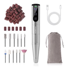 HEBECA Cordless Electric Nail Drill for Acrylic Nails, Portable Rechargeable Nail File Electric for Thick Toenails, E Filer for Manicure and Pedicure ND4001G