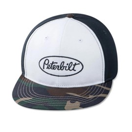 BDA Peterbilt Motors Trucks Flatbill Camo Camouflage & White Snapback Hat/Cap