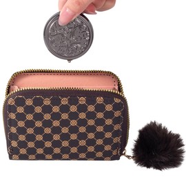 Metal Three Grid Pill Box, Travel Takeaway Pill Box, Mini Metal Pill Box with Patterned Surface (1 Pack Black)