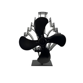 Heat Powered Stove Fan for Freedom Stoves Wood & Pellet Burners: Compatible with Log Burners, 348 CFM Airflow,14" Large 4-Blade Non-Electric Thermal Blower, Black