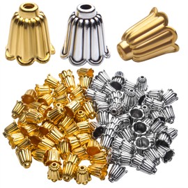 Bead Caps Accessories, 100pcs Flower Spacer Bead Caps Antique Alloy Cone Bead Caps Tassel Ends Cap Jewelry for Bracelet Necklace Earring Crafts Making