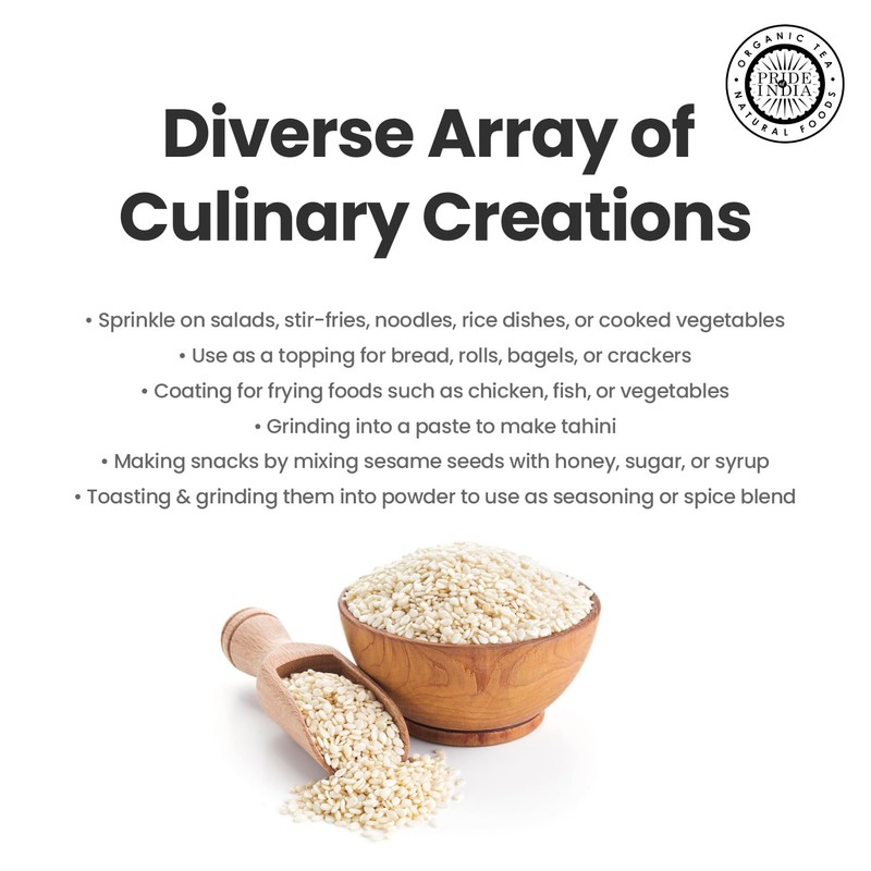 Pride Of India - White Sesame Seeds Unhulled - Calcium