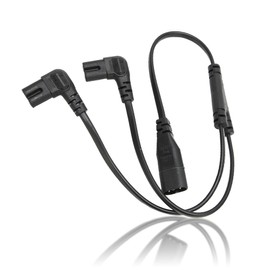 IEC 320 C8 to Dual C7 Y Splitter Power Cable, Figure 8 30Cm 1 in 2 Out 2.5A Rated 1500W Double Right Angle PVC Cover for LCD Monitor Desk Lamp LED TV Cameras Monitors Lamps Speaker