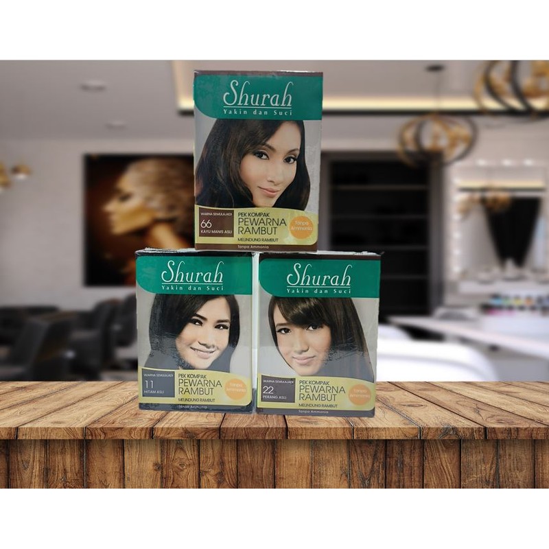 SHURAH PEWARNA RAMBUT PEK KOMPAK - 3 COLOR TO CHOOSE