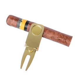 Magnetic Cigar Holder Golf Divot Marker Tool Portable Golf Cart Cigar Holder Clip Multipurpose Golf Accessories Portable Cigar Rest for Golf Cart (Gold)