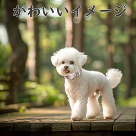 BINGPET Dog Collar Bandana Lead Set, Dog Collar, Includes Bell, Basic Collar, Check, Adjustable, Leather, Soft, Cute, Stylish, Ultra Lightweight, Breathable, Includes Handle, Metal Ring, Mesh, For