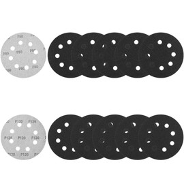 125mm Sanding Discs Wet/Dry Sandpaper Sheet 80/120 Grit, 5 Inches 50Pcs Hook and Loop Sanding Pads, Sander Disc for Random Orbital Sander(8 Holes)