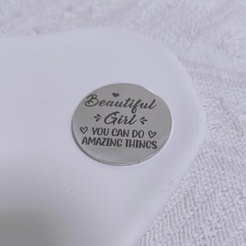 Inspirational Pocket Hug Token Gift for Girls Women Beautiful Girl You Can Do Amazing Things Pocket Hug Keychain for Daughter Christmas Birthday Gifts Hug Tokens Keepsake