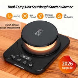 Creechwa Sourdough Starter Warmer with UK Plug, Precise 1℃ / 1°F Temperature Control, 21-49℃, 24-Hour Timer, Auto Shut-Off, Accurate Fermentation for Perfect Sourdough Bread, ℃ or ℉ Optional