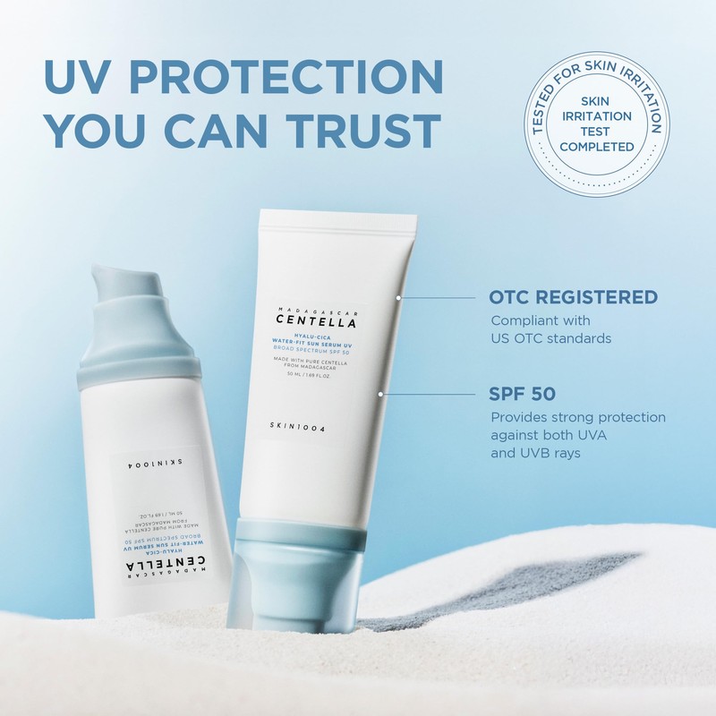 SKIN1004 Centella Hyalu-Cica Water-Fit Sun Serum UV, Korean Sunscreen SPF