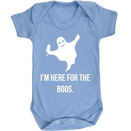 Hippowarehouse I'm Here for The Boos Party Ghost Baby Vest Bodysuit (Short Sleeve) Boys Girls