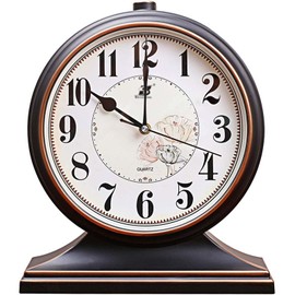 Desk Clock for Table Decor, Retro Mantel Clock Battery Operated for Fireplace Mantel, Living Room, Bedroom, Office, Desktop Decoration(Black)