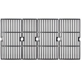 Hongso 18 3/16" Porcelain Cast Iron Grill Grates for CharBroil 463276617 Gas Grill (Performance 6 Burners) 463348017, 463372017, Enamel Grill Grids Replacement Parts, 4 Packs, PCZ064