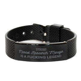 Market Research Manager Shark Mesh Bracelet Birthday Gifts, This Market Research Manager is a Fucking Legend, Market Research Manager Christmas Graduation Gifts for Market Research Manager Engrav