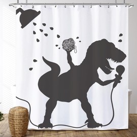 Funny Dinosaur Sing Shower Curtain, Kids Boy Bathroom Set Decor, 60x72 Inch