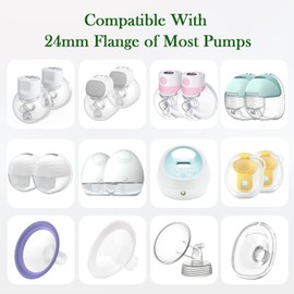 Dwelio Flange Sizing Kit Flange Insert 13/15/17/19/21mm 5PCS for 24mm Flange/Shield of Most Pump, Reduce 24mm Tunnel Down to Other Size, Breastfeeding Essentials Kit