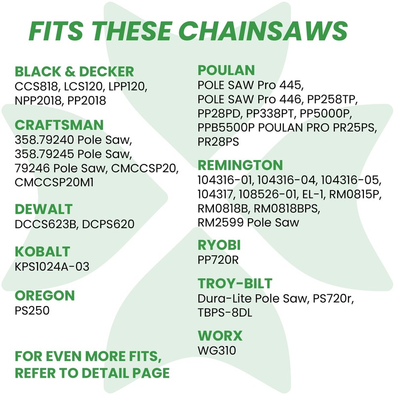 BYANE 8 Inch Chainsaw Chain, 3/8" LP Pitch, .043'' Gauge,