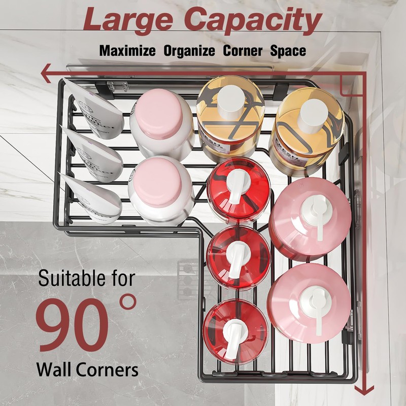 Youvip Adhesive Corner Shower Caddy with Soap Holder - Rustproof,