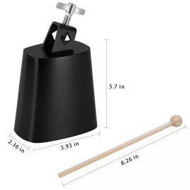 Eastrock 4 inch Metal Steel Cow Bells Noise Makers Hand Percussion Cowbell wi...