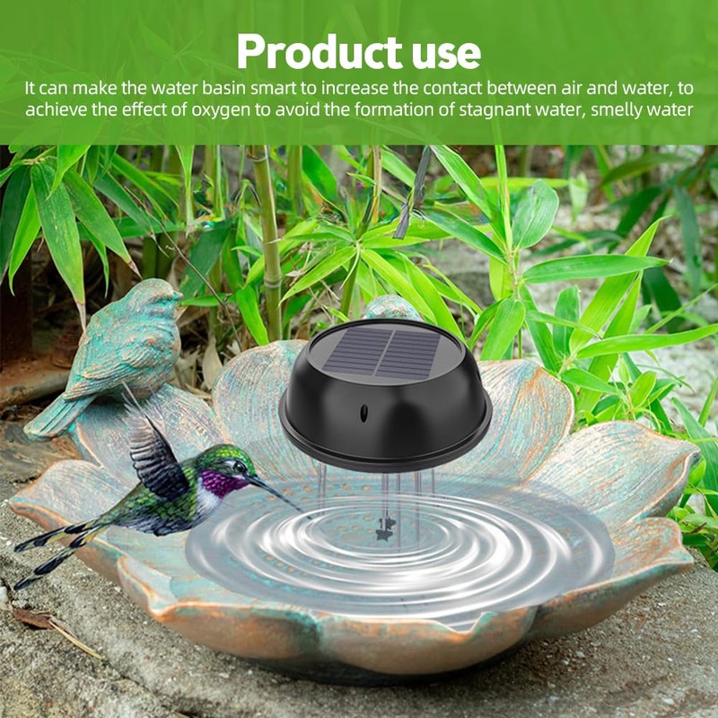 Solar Water Wiggler for Bird Bath,5V 0.5W Round Shaped Solar
