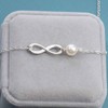 Yheakne Boho Pearl Infinity Choker Necklace Silver Pearl Pendant Necklace
