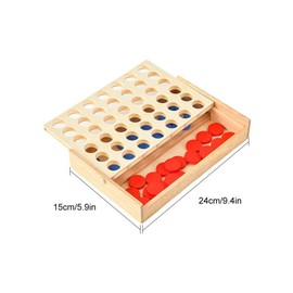 4 in a Row Traditional Wooden Edu Board Game Classic Four in a Line Connect Find 4