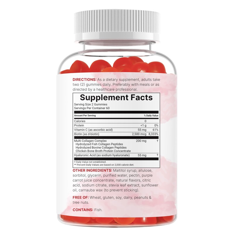 Micro Ingredients Multi Collagen Peptides, 120 Collagen Gummies | Type
