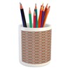 Lunarable Folkloric Pencil Pen Holder, Floral Circular Shapes Tile Inspired