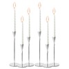 Silver Taper Candlestick Holders Set of 6 with Candles