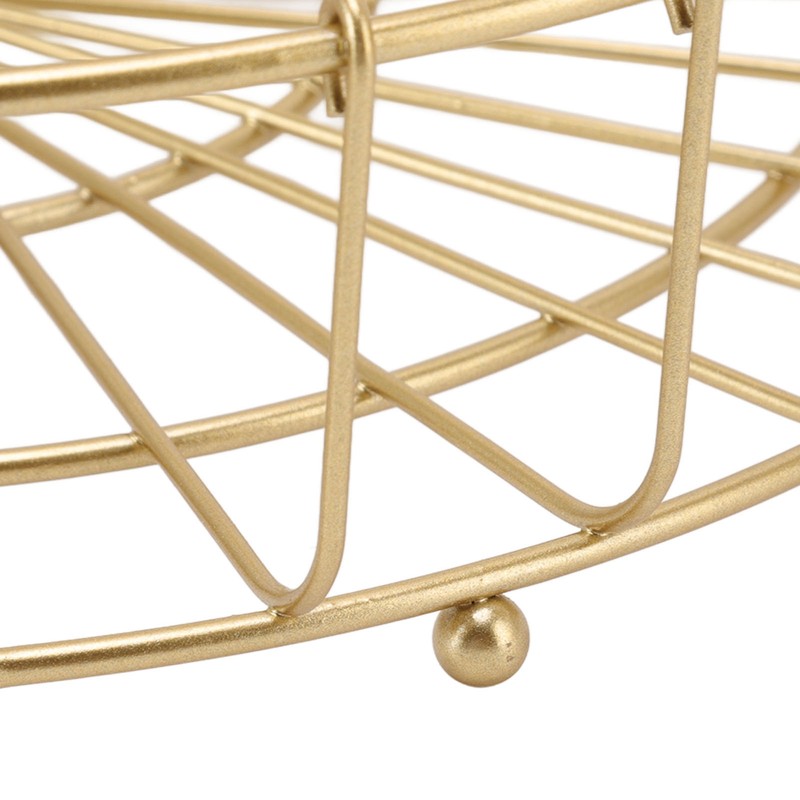 2 Tier Fruit Basket Iron Round Golden Nordic Household Snack