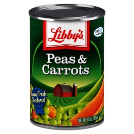 Libby's Peas & Carrots | Deliciously Sweet, Vibrantly Orange Diced Carrots & Succulent Green Peas | Farm Fresh Goodness! | No Preservatives | 15 ounce can (Pack of 12)