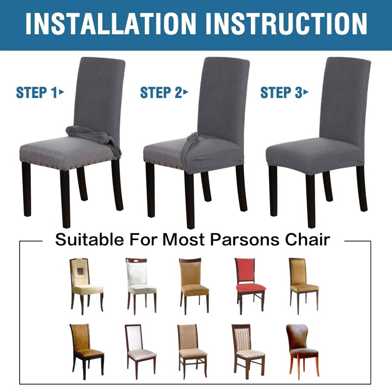 Smarcute 2 Pack Stretch Dining Room Chair Slipcovers Sets, Stretch